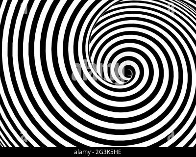 Abstract black and white tunnel Stock Photo