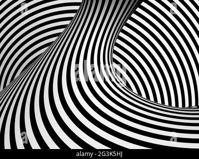 Abstract black and white tunnel Stock Photo
