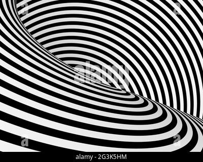 Abstract black and white tunnel Stock Photo