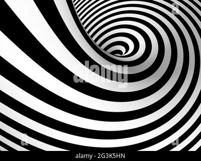 Abstract black and white tunnel Stock Photo