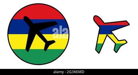 Nation flag - Airplane isolated - Mauritius Stock Photo