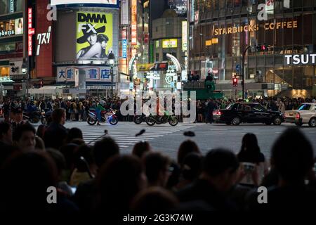 People celebrating Halloween in Shibuya, Tokyo, Japan Stock Photo