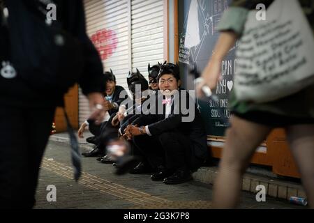 People celebrating Halloween in Shibuya, Tokyo, Japan Stock Photo