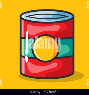 canned food vector illustration in flat style Stock Vector
