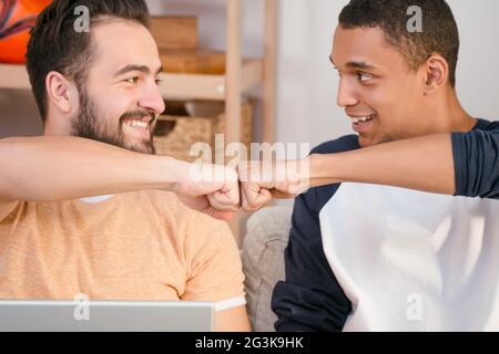 Two best friends men Stock Photo