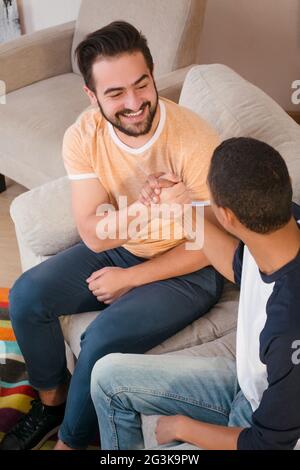 Two best friends men Stock Photo