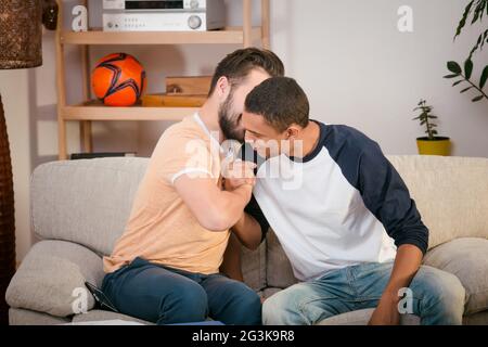 Two best friends men Stock Photo