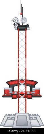 Satellite tower isolated on white background Stock Vector