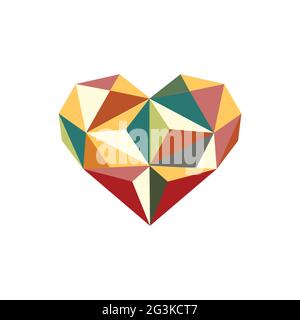 Illustration of colorful origami heart Stock Photo