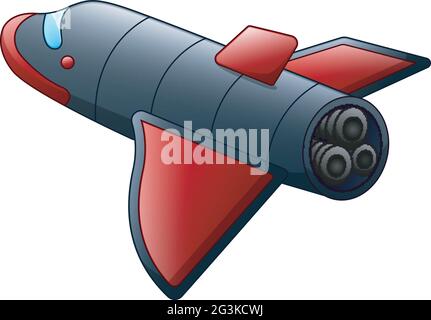 Space shuttle flying isolated on white background Stock Vector