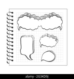 Illustration of scribble speech bubble set Stock Photo