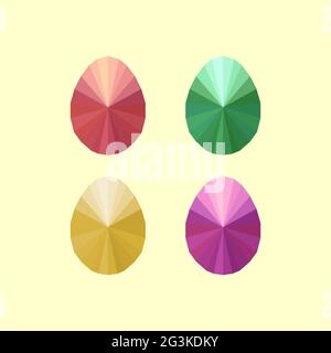 Collection of modern flat design with four different origami easter eggs Stock Photo