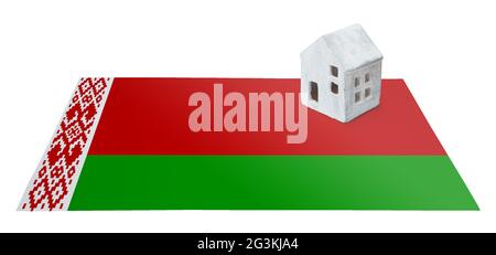 Small house on a flag - Belarus Stock Photo
