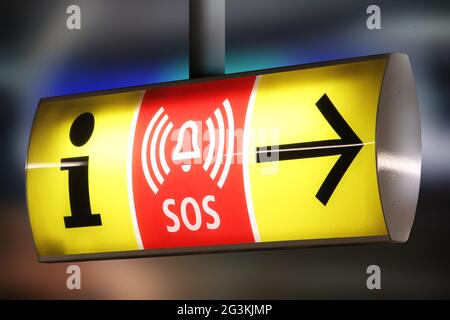 Help desk, Information sign Stock Photo