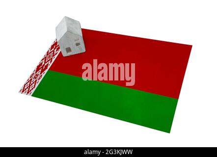 Small house on a flag - Belarus Stock Photo