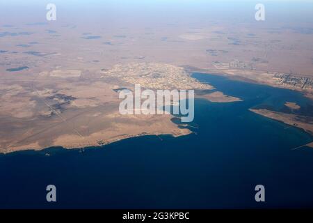 Aerial view of Al Khor in Qatar. Stock Photo
