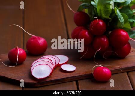 Ripe sliced radish Stock Photo