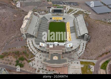 An aerial view of Sun Devil Stadium on the campus of Arizona State ...
