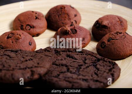 Background chocolate chip cookies American and chocolate chip cookies Stock Photo