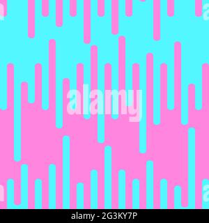 Rounded lines seamless pattern. Pink and blue parallel lines. Dynamic abstract geometric shapes. Trendy flat stock vector illustration for background, Stock Vector