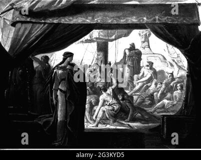 theatre / theater, stage / stage design, 'Tristan and Isolde', of Richard Wagner, ADDITIONAL-RIGHTS-CLEARANCE-INFO-NOT-AVAILABLE Stock Photo