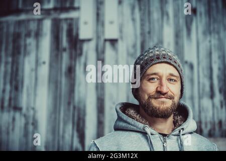 Portrait of a young bearded man Stock Photo