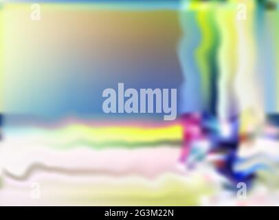 Abstract blurred vector background. Multicolor frame with smooth transitions in yellow, blue, green, pink, white. Bright rainbow stains stripes. Mosai Stock Vector