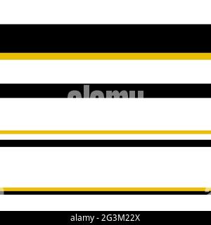 Minimalistic seamless pattern. Black and gold horizontal stripes isolated on white background. Vector illustration for wallpaper, textile, wrapping pa Stock Vector