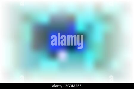 Color abstract blurred background. Heavenly blue, Tidewater Green random stains, spots on white base. Air flowing details. Paint marks, bokeh effect. Stock Vector