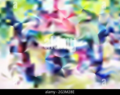 Multicolor abstract blurred background. Bright rainbow random stains and spots on white base. Pink, blue, yellow, green flowing details. Color stains Stock Vector