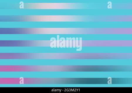 Abstract vector striped banner. Blue stripes on blurred gradient background. Pink, lilac, green smooth spots. Neutral bokeh effect banner with place f Stock Vector