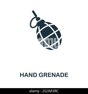 Hand Grenade flat icon. Colored filled simple Hand Grenade icon for templates, web design and infographics Stock Vector