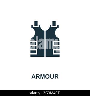 Armour flat icon. Colored filled simple Armour icon for templates, web design and infographics Stock Vector