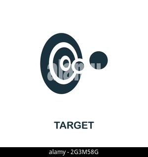 Target flat icon. Colored filled simple Target icon for templates, web design and infographics Stock Vector