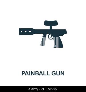 Paintball Gun flat icon. Colored filled simple Paintball Gun icon for templates, web design and infographics Stock Vector