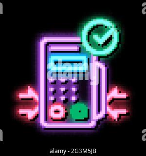 pos terminal device neon glow icon illustration Stock Vector