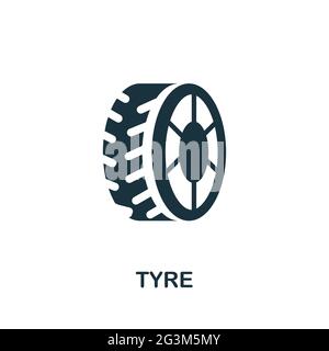 Tyre flat icon. Colored filled simple Tyre icon for templates, web design and infographics Stock Vector