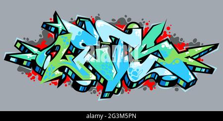 Outdoor Abstract Urban Graffiti Street Art Word Lets Lettering Vector Illustration Art Stock Vector