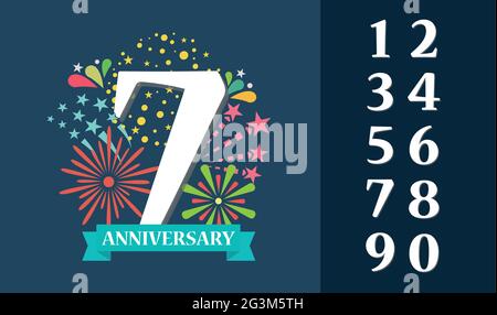 Anniversary template for banner design. Wedding floral. Stock vector Stock Vector