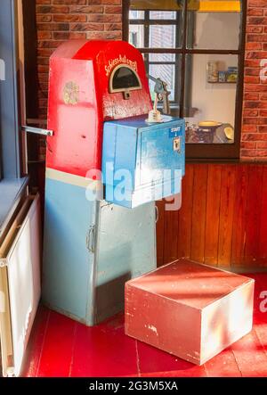 Old gaming machine 'Schiess-Automat' (shooting gallery) Stock Photo