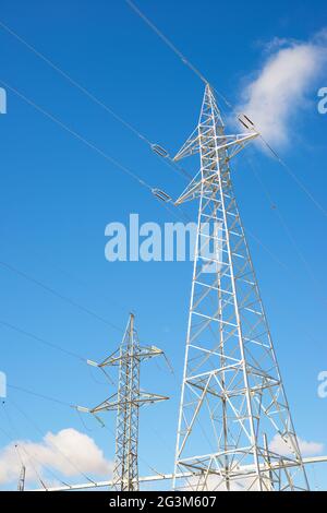 Power line in Teruel province Aragon in Spain Stock Photo Alamy