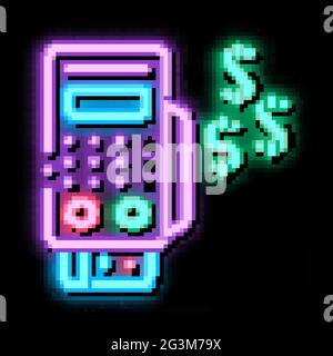 pos terminal payment neon glow icon illustration Stock Vector