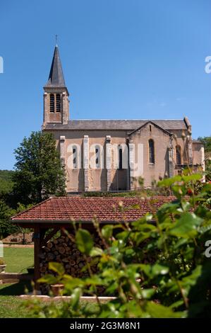 Église Saint-Jean-Baptiste, Concorès, Lot department, France Stock Photo