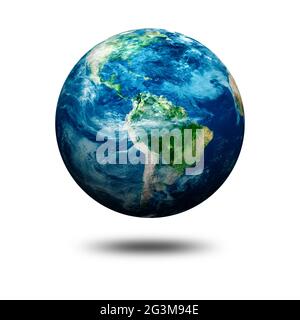 Earth globe on white Stock Photo