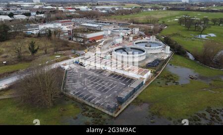 Aerial View of New Yorkshire Water Waste Water Treatment Works ...