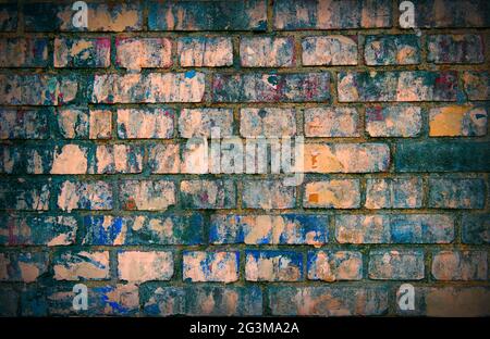 Colored Brick wall Stock Photo