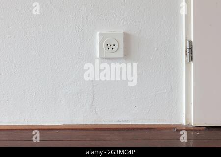 Vintage telephone wall socket Stock Photo - Alamy