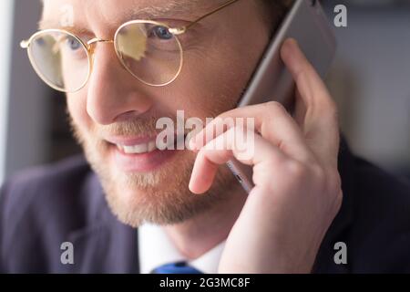 Handsome businessman making phone call Stock Photo
