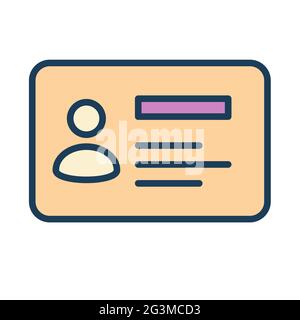 identification card single isolated icon with filled line style vector illustration Stock Photo