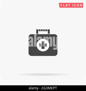 First aid kit flat vector icon. Hand drawn style design illustrations. Stock Vector
